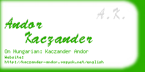 andor kaczander business card